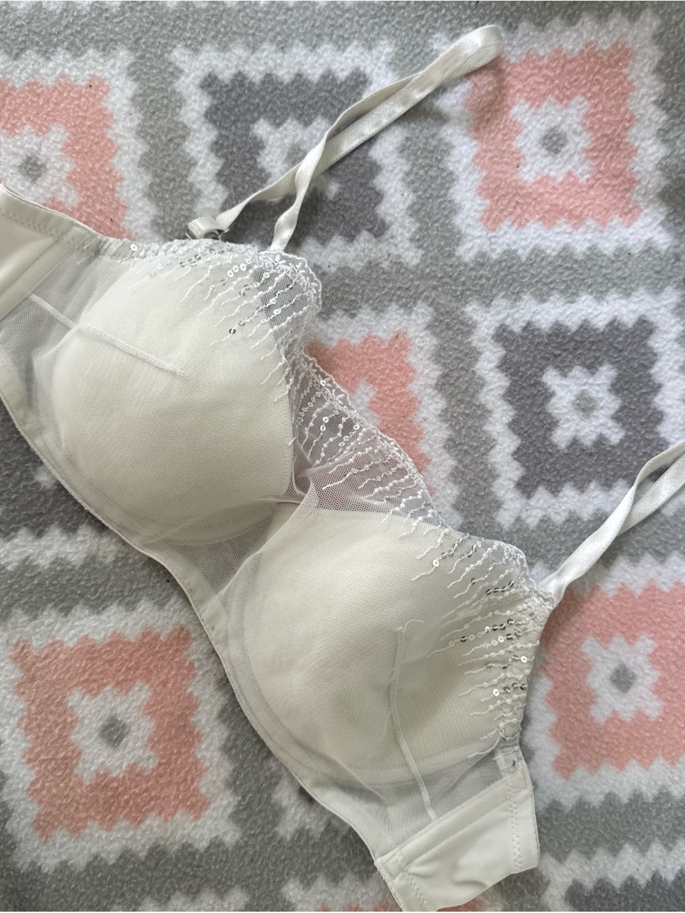 Soma Sheer Embroidered Underwire Bra - Ivory Size 36B